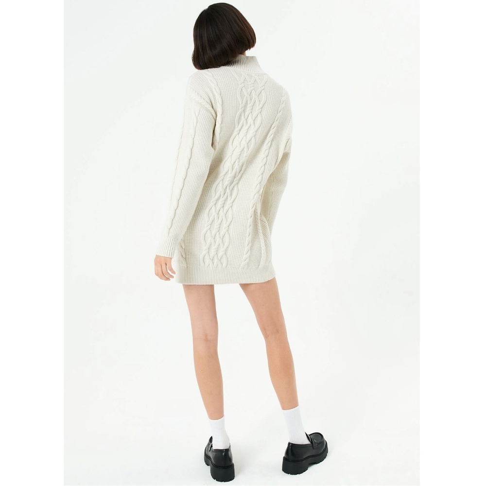 Aritzia Sunday Best Demi Chunky Cable Knit Ribbed Sweater Dress - Picture 14 of 14